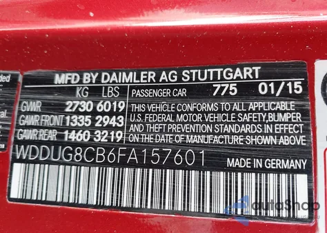 2015 Mercedes-Benz S 550 из США, поврежденный, VIN WDDUG8CB6FA157601